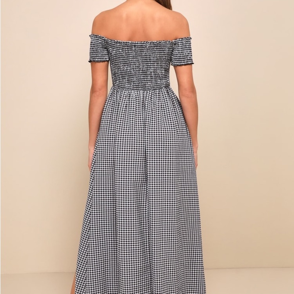 Lulu’s Patsy Gingham Off-Shoulder Dress Medium - image 2